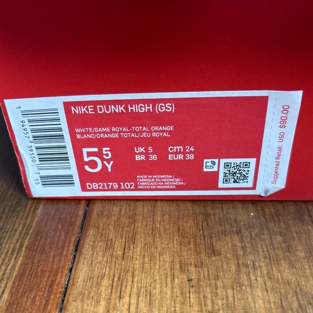 Nike Dunk High Kids Shoes - White, Royal Blue
Comes with orginal box